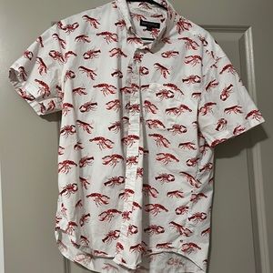 J Crew Mercantile flex lobster print short sleeve shirt